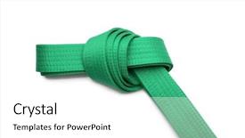  Presentation with karate - Amazing presentation design having self discipline - green karate belt on white backdrop and a white colored foreground