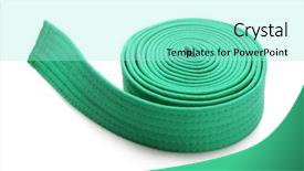 Presentation with white green - PPT theme enhanced with oriental judo - green karate belt on white background and a arctic colored foreground