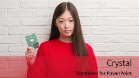  Presentation with medicina tradicional chinesa chinese herb - Amazing PPT layouts having self driving - young chinese woman over brick backdrop and a  colored foreground