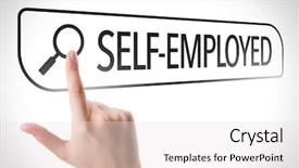  Presentation with self - Slides enhanced with self-employed written in search background and a white colored foreground