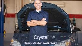  Presentation with work placement - Audience pleasing presentation consisting of self employment - mechanic at work backdrop and a tawny brown colored foreground