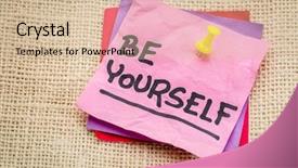  Presentation with canvas - Amazing presentation theme having self esteem - be yourself reminder or advice backdrop and a lemonade colored foreground