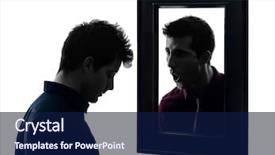  Presentation with mirror - Audience pleasing PPT theme consisting of self esteem - man in front of his backdrop and a navy blue colored foreground