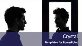  Presentation with mirror - Presentation theme consisting of self esteem - man in front of his background and a navy blue colored foreground