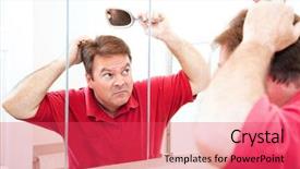  Presentation with bald - Theme having self esteem - middle aged man looking background and a red colored foreground