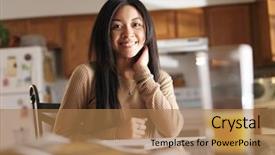  Presentation with self esteem - Cool new presentation theme with self esteem - teen girl with notebooks backdrop and a coral colored foreground