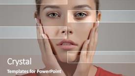  Presentation with self esteem - PPT theme enhanced with self esteem - woman with spotty skin background and a coral colored foreground