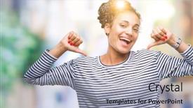  Presentation with fingers - Presentation theme featuring self esteem - young braided hair african american background and a light gray colored foreground