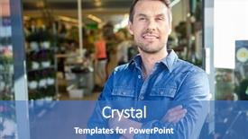  Presentation with confident - Colorful PPT theme enhanced with self focused - portrait of confident man backdrop and a teal colored foreground