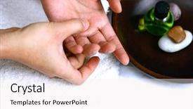  Presentation with self massage - Presentation theme with conceptual black sun dial isolated background and a  colored foreground.