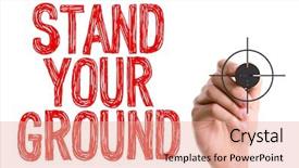  Presentation with stand - Slides with countermeasure - hand with marker writing stand background and a sky blue colored foreground