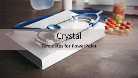  Presentation with medical book - Presentation theme featuring heart beat contains - stethoscope with open book background and a light gray colored foreground