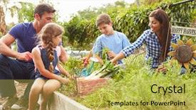  Presentation with working together - Amazing presentation design having self help - family working on allotment together backdrop and a yellow colored foreground
