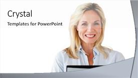  Presentation with smiling kids at summer camp - PPT theme enhanced with model test portrait with young beautiful redhead freckles fashion model posing on white background with natural light background and a light gray colored foreground.