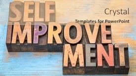  Presentation with improvement - Theme having self-improvement-word-abstract background and a lemonade colored foreground