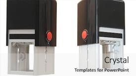  Presentation with stamps - Slide set with self-ink rubber stamps isolated background and a white colored foreground