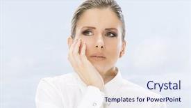  Presentation with red white blue business - Colorful PPT layouts enhanced with self interest - portrait of business woman backdrop and a  colored foreground