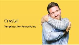  Presentation with blue eyes technology eye scan - PPT theme with self love and self care background and a yellow colored foreground