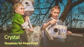  Presentation with self - Slides consisting of self-made bird house background and a violet colored foreground