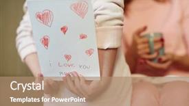  Presentation with greeting card - Audience pleasing slide set consisting of self-made greeting-card behind backdrop and a coral colored foreground