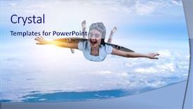  Presentation with self - Slide set with self-made plane wing background and a sky blue colored foreground