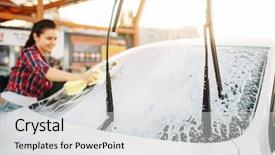  Presentation with car wash - Colorful theme enhanced with self-service car wash carwash backdrop and a  colored foreground