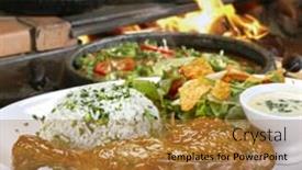  Presentation with food service - Slides consisting of self service food background and a gold colored foreground