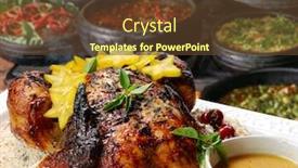  Presentation with food service - Colorful slides enhanced with self service food backdrop and a tawny brown colored foreground