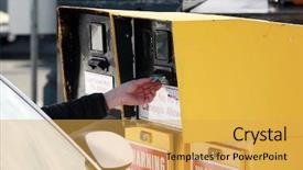  Presentation with ticket - Colorful PPT layouts enhanced with parking ticket at a self backdrop and a yellow colored foreground