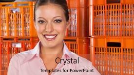  Presentation with laundry - Cool new presentation theme with self storage - portrait of young beautiful woman backdrop and a coral colored foreground