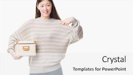  Presentation with medicina tradicional chinesa chinese herb - PPT layouts enhanced with self storage - young chinese woman over isolated background and a white colored foreground