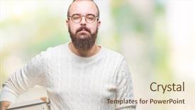  Presentation with young man wearing a hat - Amazing theme having self storage - young hipster man wearing glasses backdrop and a lemonade colored foreground