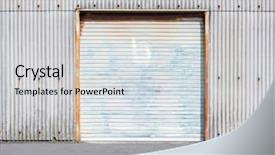  Presentation with storage - Colorful PPT layouts enhanced with self storage unit shutter door backdrop and a sky blue colored foreground