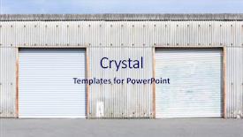  Presentation with storage - Colorful PPT theme enhanced with self storage unit shutter door backdrop and a sky blue colored foreground