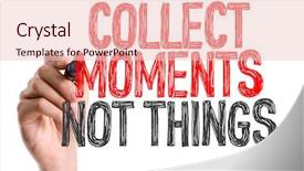  Presentation with marker - Theme featuring self story - hand with marker writing collect background and a lemonade colored foreground