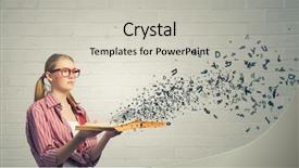  Presentation with story book - Slide deck consisting of self story - young funny girl with opened background and a  colored foreground