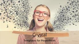  Presentation with open book magic lights - Audience pleasing presentation consisting of self story - young funny girl with opened backdrop and a  colored foreground