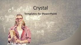  Presentation with book - PPT theme featuring self story - young funny girl with opened background and a  colored foreground