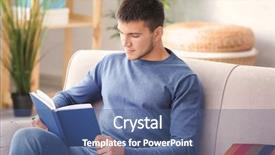  Presentation with story book - Colorful PPT theme enhanced with self story - young man sitting on sofa backdrop and a  colored foreground