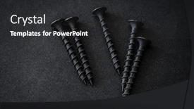  Presentation with self - Beautiful presentation theme featuring self-tapping-screws-on-dark backdrop and a dark gray colored foreground