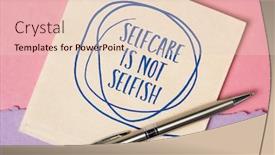  Presentation with selfcare - Slide deck consisting of selfcare-is-not-selfish-inspirational background and a lemonade colored foreground