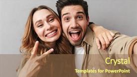  Presentation with catholic couple silhouette of young - Presentation enhanced with selfie and showing peace background and a tawny brown colored foreground