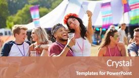  Presentation with music festival classic film - Amazing presentation having selfie at a music festival backdrop and a coral colored foreground
