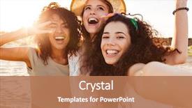  Presentation with cheerful - Cool new PPT layouts with selfie at the beach backdrop and a coral colored foreground