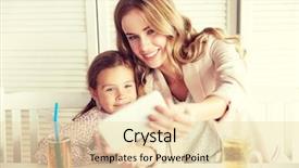  Presentation with restaurant family - Slide deck consisting of selfie by smartphone at restaurant background and a lemonade colored foreground