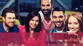  Presentation with happy holidays - Amazing slide deck having selfie by smartphone at restaurant backdrop and a red colored foreground