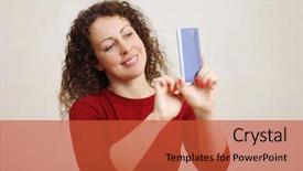  Presentation with selfie - Slide set having selfie by smartphone in white background and a  colored foreground