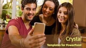  Presentation with pause - Cool new slide set with selfie during a pause backdrop and a tawny brown colored foreground