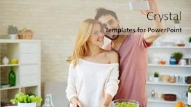  Presentation with kitchen equioment and utilises - Beautiful theme featuring selfie in the kitchen backdrop and a soft green colored foreground