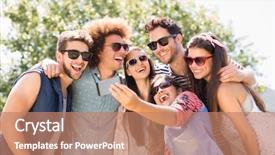  Presentation with selfie - Beautiful slides featuring selfie on a sunny day backdrop and a  colored foreground